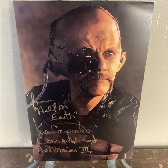 Hellraiser 3 Hell On Earth Camerahead Ken Carpenter Signed 26x18cm Photo